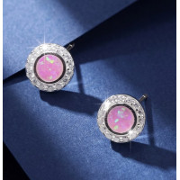 Lavender Stitch Wink Stud Earrings