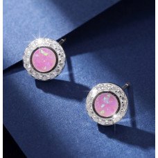 Lavender Stitch Wink Stud Earrings