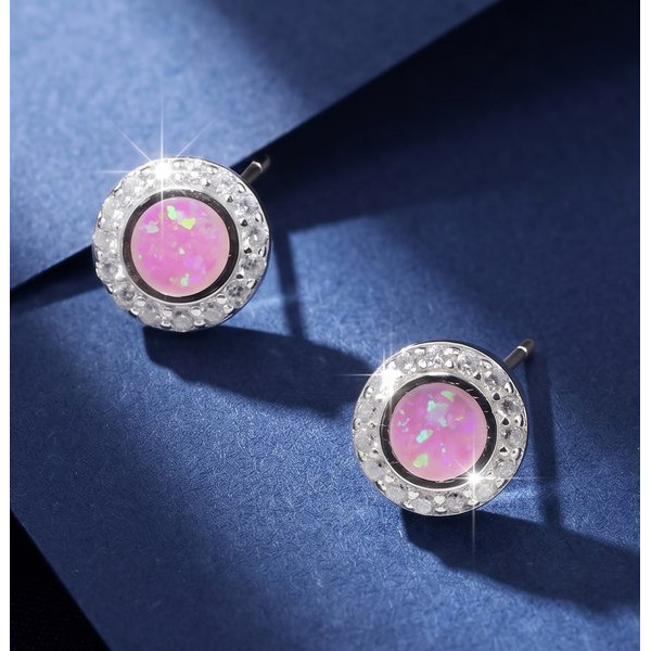 Lavender Stitch Wink Stud Earrings