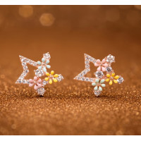 Amethyst Bloom Butterfly Studs