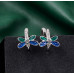 Purple Petal Wing Stud Earrings