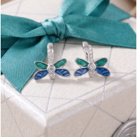 Purple Petal Wing Stud Earrings