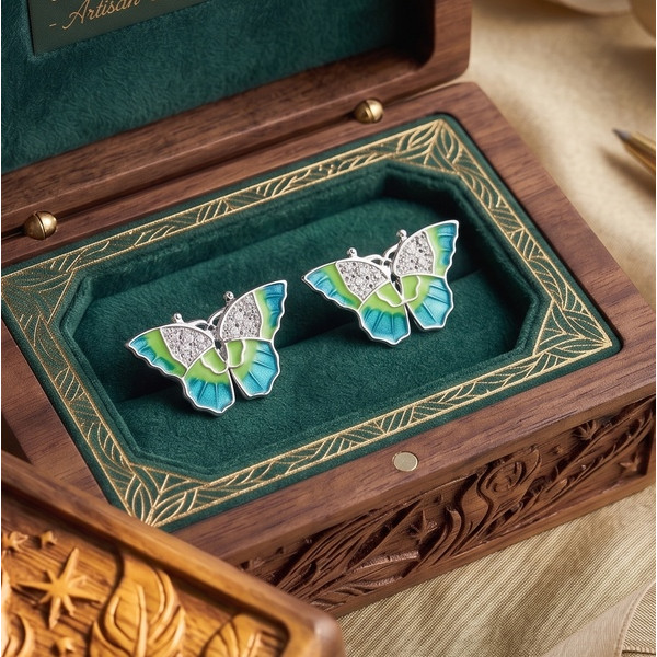 Enchanted Lavender Butterfly Studs