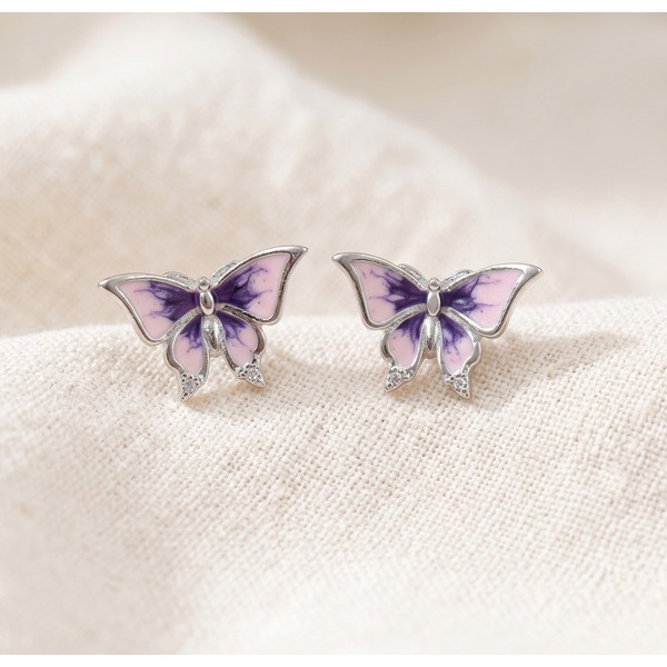 Violet Wings Butterfly Earrings