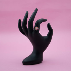 Blushing Heart Halo Silver Ring