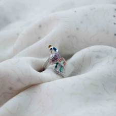 Radiant Peacock Statement Silver Ring