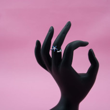 Blue Crystal Petal Ring