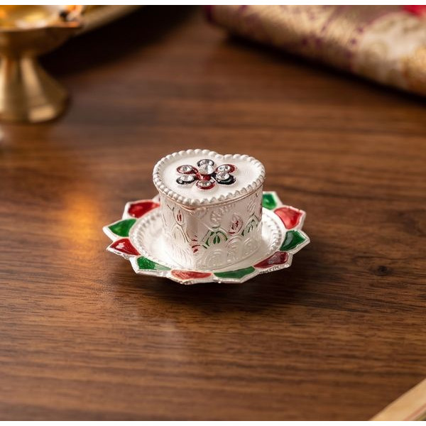 Meenakari Peacock Jewel Pot