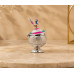Peacock Elegance Silver Kumkum Box