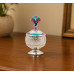 Peacock Elegance Silver Kumkum Box