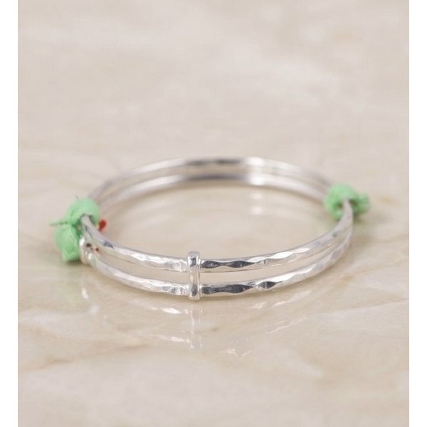 Silver Twin Line Baby Bangle
