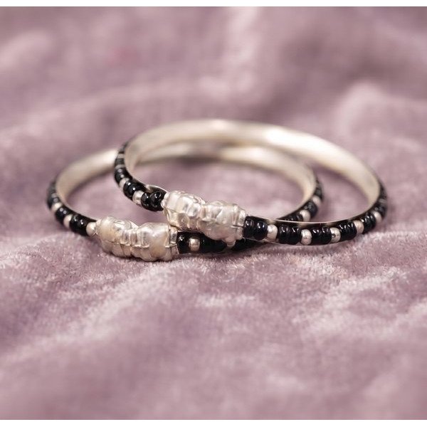 Silver Ghungroo Baby Nazariya Bracelet Set