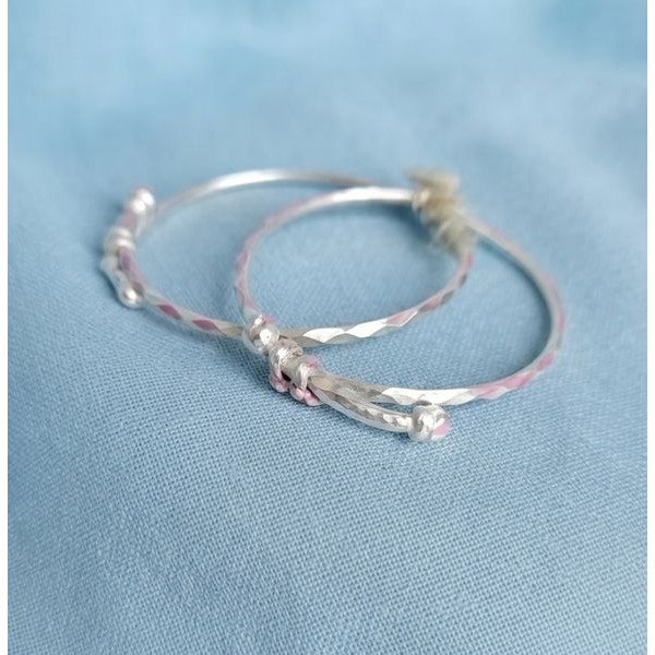 Silver Joy Baby Bracelet Pair