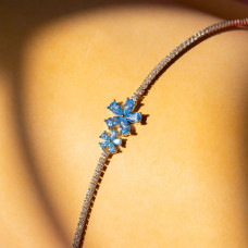 Twin Blossom Blue Stone Bracelet