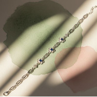 Silver Bracelet with Sapphire