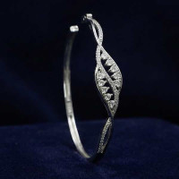 Crystal Vine Silver Bangle