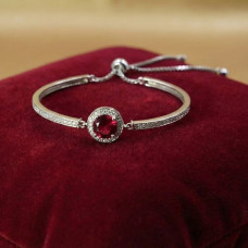 Ruby Glow Adjustable Chain Bracelet