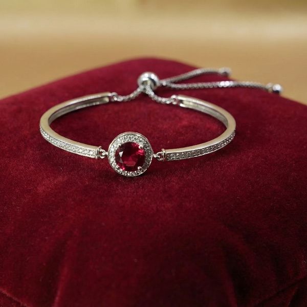 Ruby Glow Adjustable Chain Bracelet