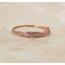 Blush Pink Geometric Pattern Bangle
