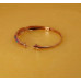 Elegant Rose Gold Enamel Inlay Crystal Bangle