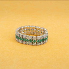 Green Gemstone Wedding Band