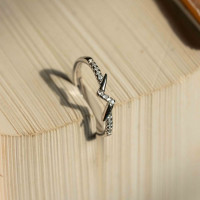 Silver Bolt Diamond Ring