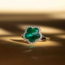 Clover Charm Silver Ring