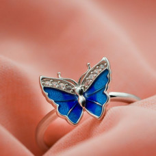 Blue Butterfly Ring