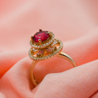 Red Radiance Solitaire Ring