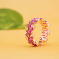 Pink Flame Eternity Ring