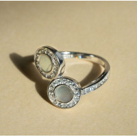 Twin Halo Crystal Ring