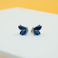 Blue Butterfly Silver Earrings and pandent