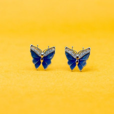 Blue Enamel Butterfly Silver