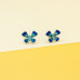 Blue Enamel Butterfly Stud Earrings and pandend