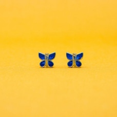Blue Enchanted Butterfly Stud Earrings