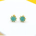 Silver Aqua Bloom Stud Earrings