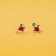 Red Enamel Fish Sterling Silver Stud Earrings and pendant