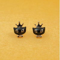 Royal Owl Silver Stud Earrings