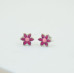 Silver Pink Blossom Stud Earrings