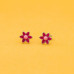 Silver Pink Blossom Stud Earrings