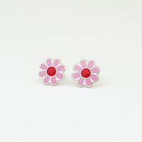 Silver Rose Daisy Stud Earrings