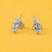 Silver Sparkle Leaf Stud Earrings