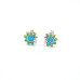 Silver Aqua Bloom Stud Earrings