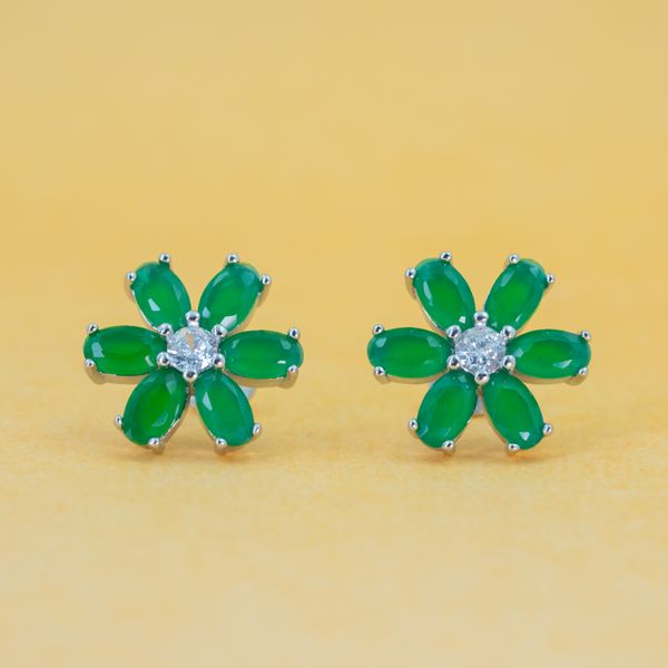 Green Petal Earrings