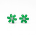 Green Petal Earrings