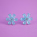 Blue Glow Flower Studs