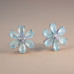 Blue Glow Flower Studs