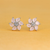 Pink Radiance Floral Studs