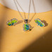 Blue Green Butterfly Earring & Pendent