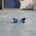 Blue Enamel Butterfly Earrings